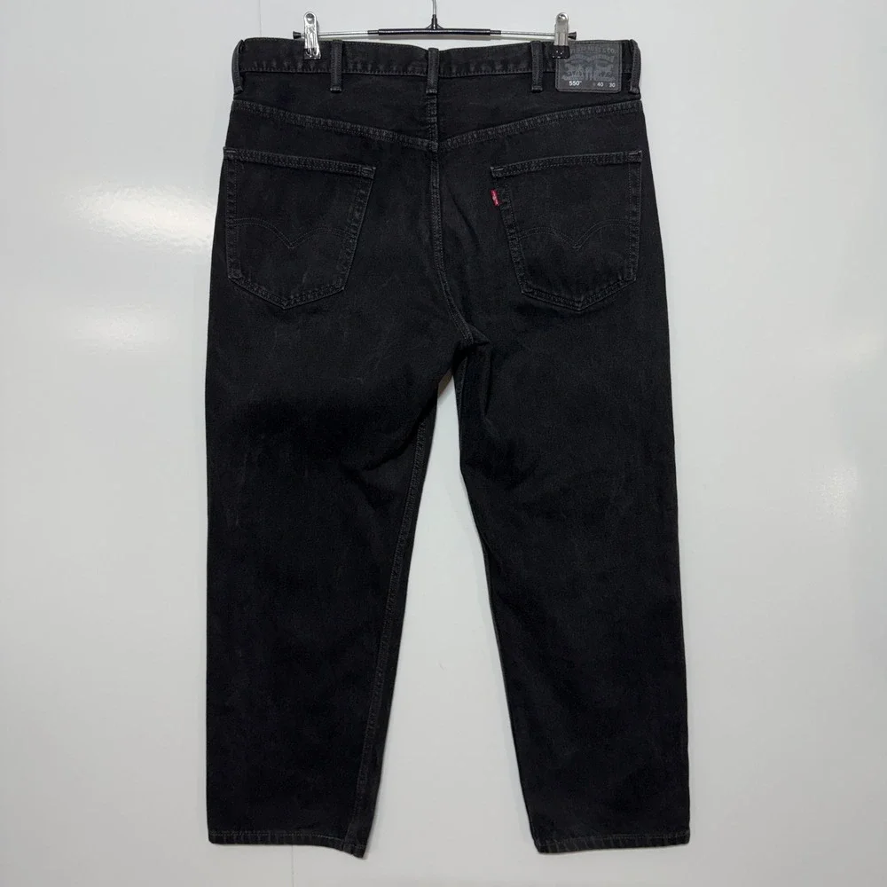 Levis 550 Jeans Mens 40x30 Black Relaxed‎ Fit Denim 100% Cotton Workwear